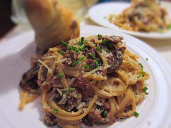 Mushroom-Bacon Pasta Recipe - Genius Kitchen